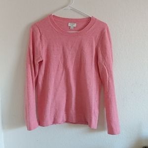 J Crew Factory Cotton Teddie Sweater in Heather Tea Rose